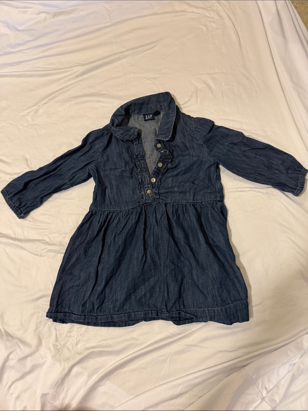 GAP Girls Dark Navy Denim Button-Front Dress Jacket